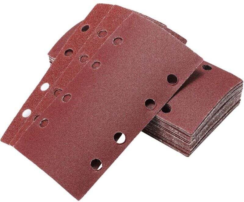 25 Schleifblätter für Exzenterschleifer, 93 x 185 mm, 8 Löcher, rechteckiges Schleifpapier in den Körnungen 40/60/80/120...