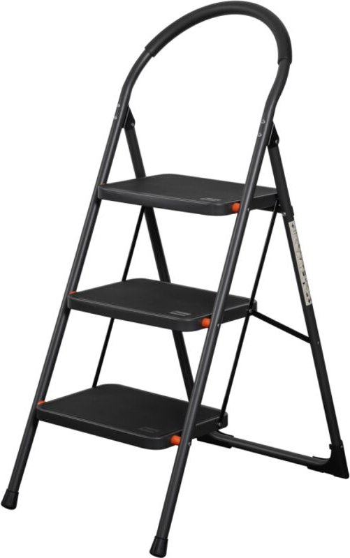 Klappleiter aus Stahl, 150 kg belastbar – EN 14183 3 Stufen