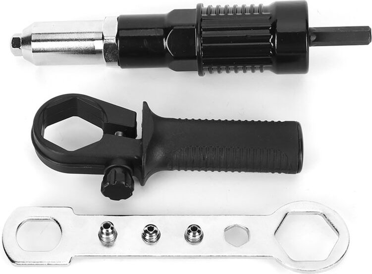 Nietpistolenadapter, professionelle elektrische Handnietpistole für Akku-Bohrschrauber, Nietmutternpistolen-Adapter-Eins...