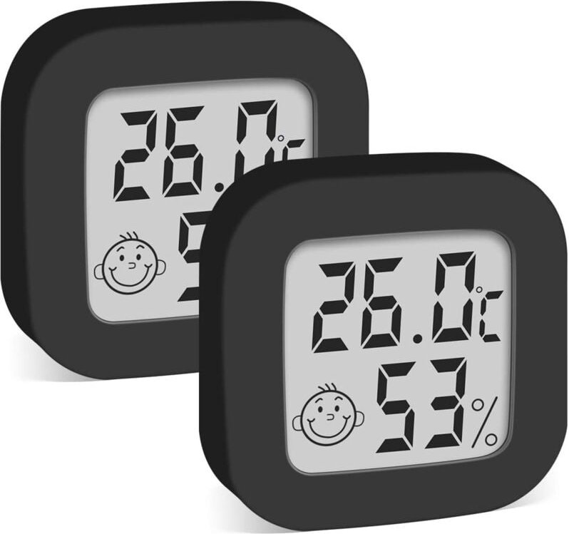 Innenthermometer Hygrometer, Pitasha Mini Hochpräzises Thermo Hygrometer mit Komfortanzeige und ℃/℉ wählbar für Wohnzimm...