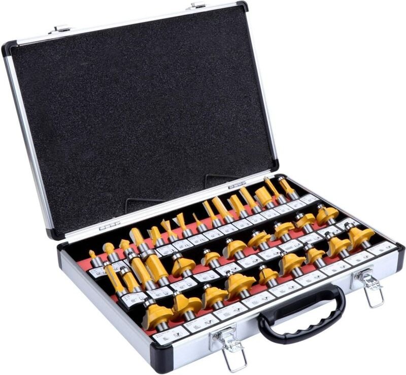 Set mit 35 Hartmetall-Fräsern (TCT) – 12,7 mm Schaft – Fräswerkzeug für die Holzbearbeitung