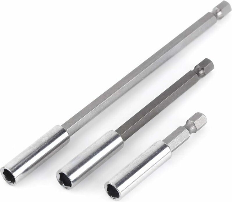 3 Stück 1/4" Magnetische Bithalter-Schaftverlängerungen für Schraubendreher, passend für elektrische Bohrmaschinen