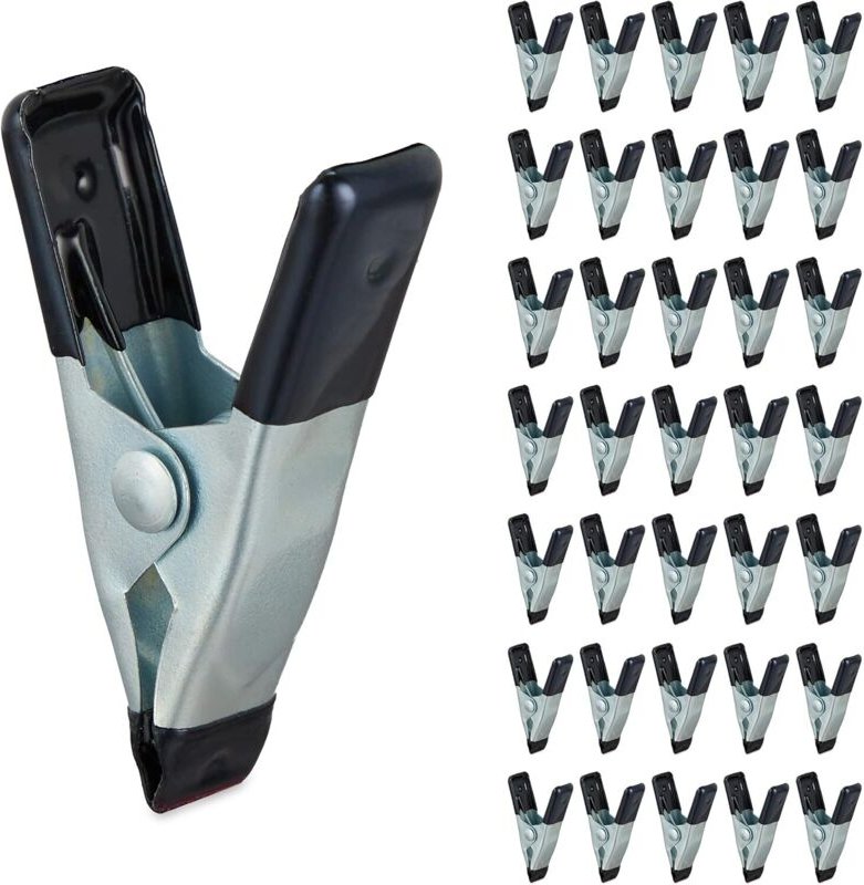 Morsetti in set da 36, morsetti per colla per bricolage, modellismo, metallo, campo di serraggio 20 mm, piccoli morsetti...