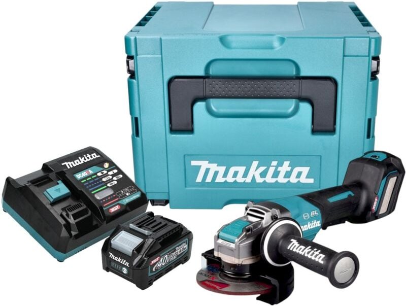 Makita GA 044 GM101 Akku Winkelschleifer 40 V max. 125 mm X-LOCK Brushless + 1x Akku 4,0 Ah + Ladegerät + Makpac