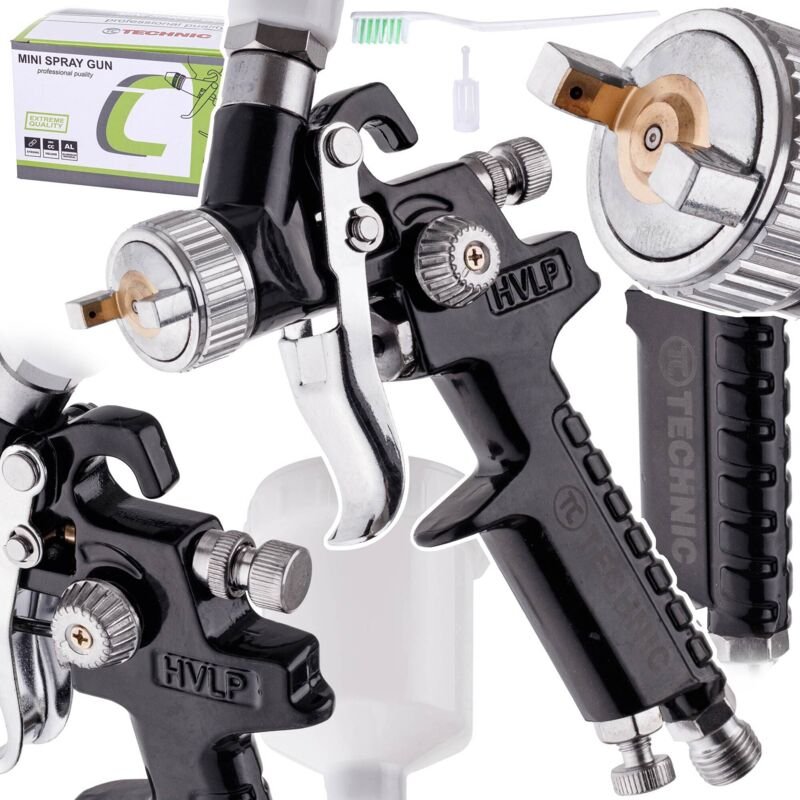 MINI HVLP Lackierpistole Düse 1.0 SCHWARZ für Ausbesserungen 125ml