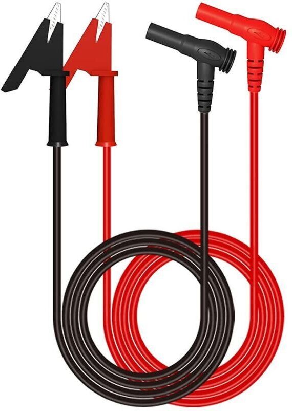 Zweiteilige Multimeter-Messleitungen, flexible rechtwinklige Messleitungen mit Krokodilklemmen für elektrische Prüfungen...
