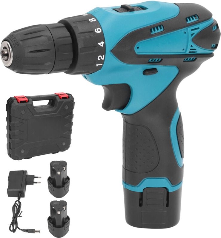 Kleiner Akku-Bohrschrauber AC110-240V, leicht, 1200 U/min, 350 in-lb Drehmoment, schlüsselloses elektrisches Bohrfutter ...