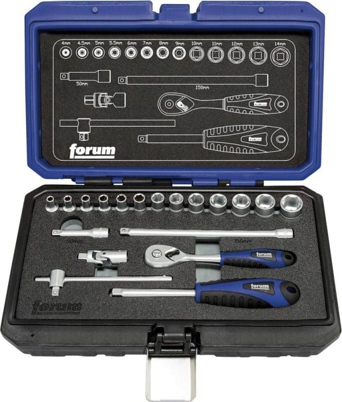Steckschlüssel-Garnitur 1/4' 19-teilig Forum