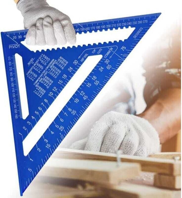 Multifunktions-Zimmermannswinkel 300 mm Metall-Aluminium-Lineal Quadratische Führung Winkelmesser Winkel 45 90 Grad Zimm...