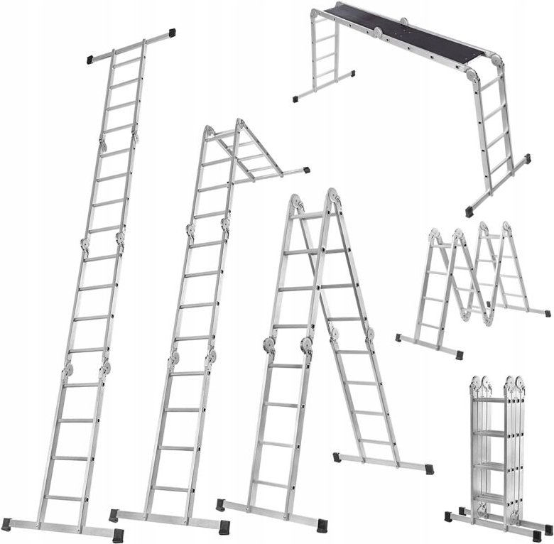 KADAX Klappleiter, mit Lastkraft bis 150kg, mit rutschfesten Füßen, 4 Stufen