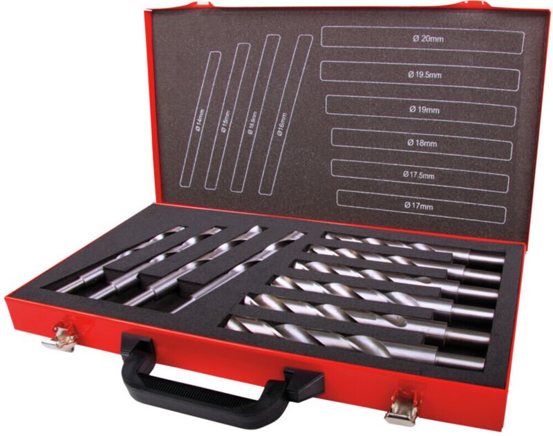 Ruko 10-teiliger Spiralbohrer-Satz DIN 338 Typ N, HSS mit abgesetztem Schaft
