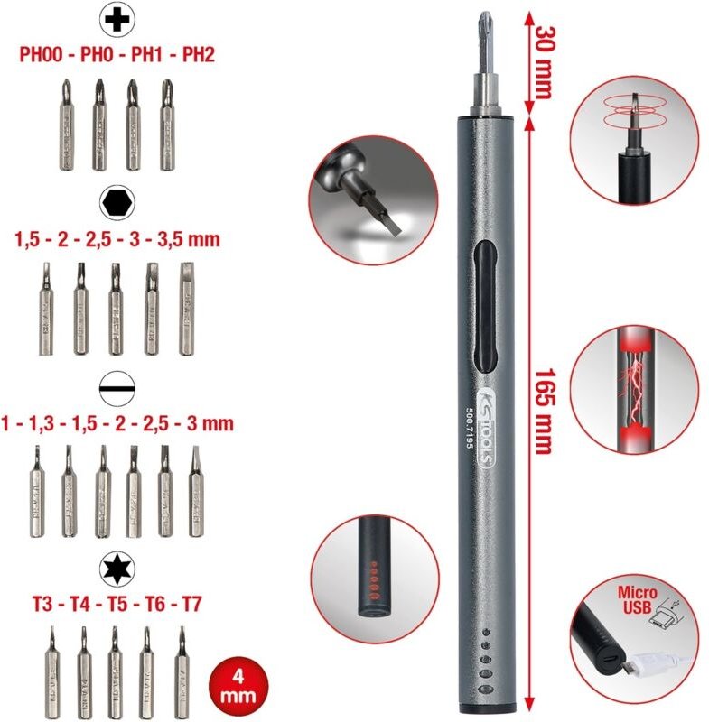 Ks Tools Feinmechanik-USB-Akku-Schraubendreher