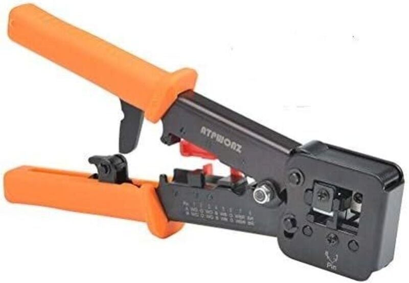 RJ45-Crimpzange für RJ11/RJ12-Netzwerk- und Telefonkabel – 3-in-1-Modul-Crimpzange für Telekommunikation, Netzwerkkabelz...