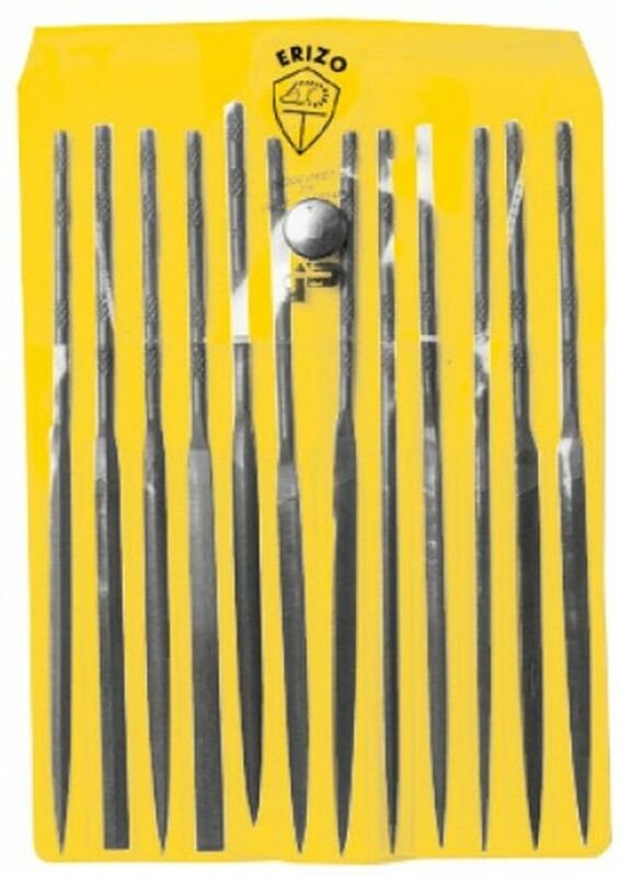 Feilen-Set ERIZO Genug Flach Dreieckig kreisförmig karriert Nadelfeile 12 Stücke