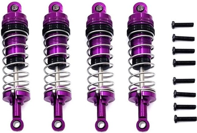 Tlily - Metall-ÖL-StoßDäMpfer für 144001 144002 144010 124007 124016 124017 124018 124019 RC-Car-Upgrade-Teile, Lila
