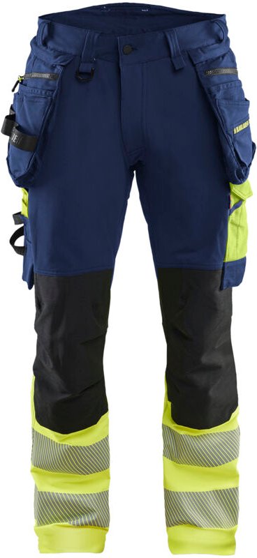Hochsichtbarer Stretch-Arbeitshose 4D 1125 - Marine/Gelb 3XL - FR(54) - SE(C60) - Kurz