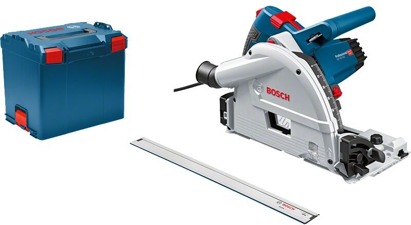 Bosch Tauchsäge gkt 55 gce + Führungsschiene fsn 1400, incl. Kreissägeblatt, Zubehör, l-boxx