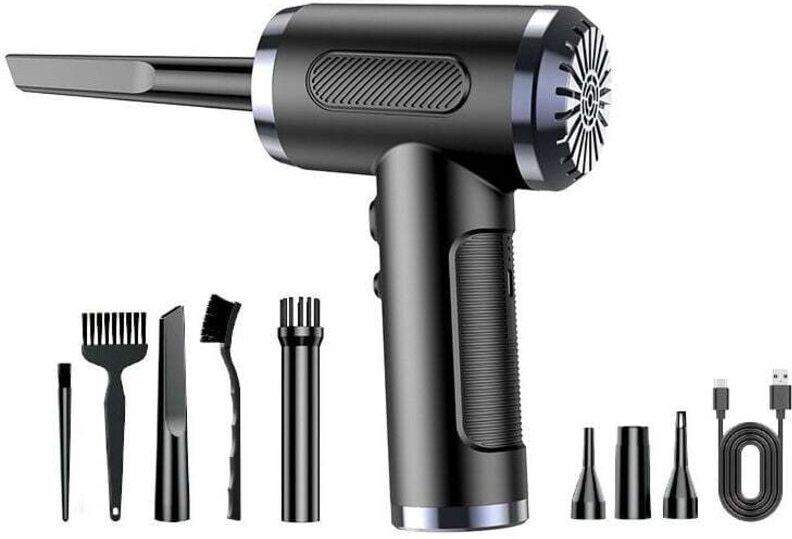 Druckluft-Blaspistole, 3 Geschwindigkeiten, 50.000 U/min, Trockenluftbomben-PC-Gebläse, USB-wiederaufladbarer Computer-S...