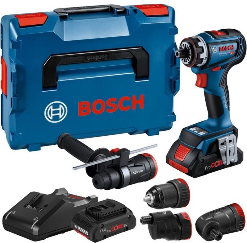 Bosch Akku-Bohrschrauber gsr 18V-90 fc, gfa 18-M/E/W/H 2x4,0 Ah + Lader l-boxx