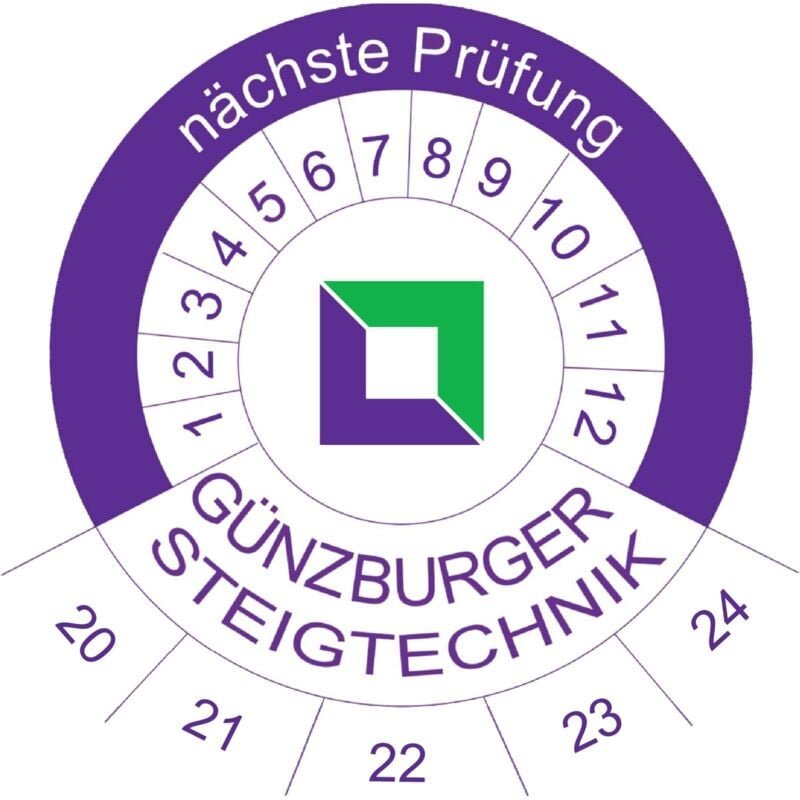 Günzburger Steigtechnik 50x Prüfplakette - 019175