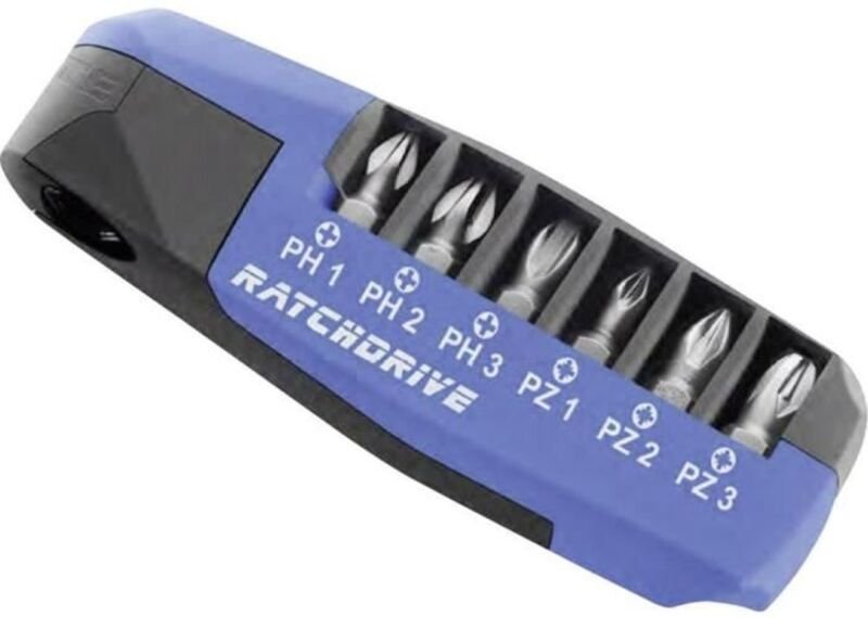 Set cliquet + Bits Ratchdrive PH/PZ Witte Werkzeug 25101 25 mm 7 Teile