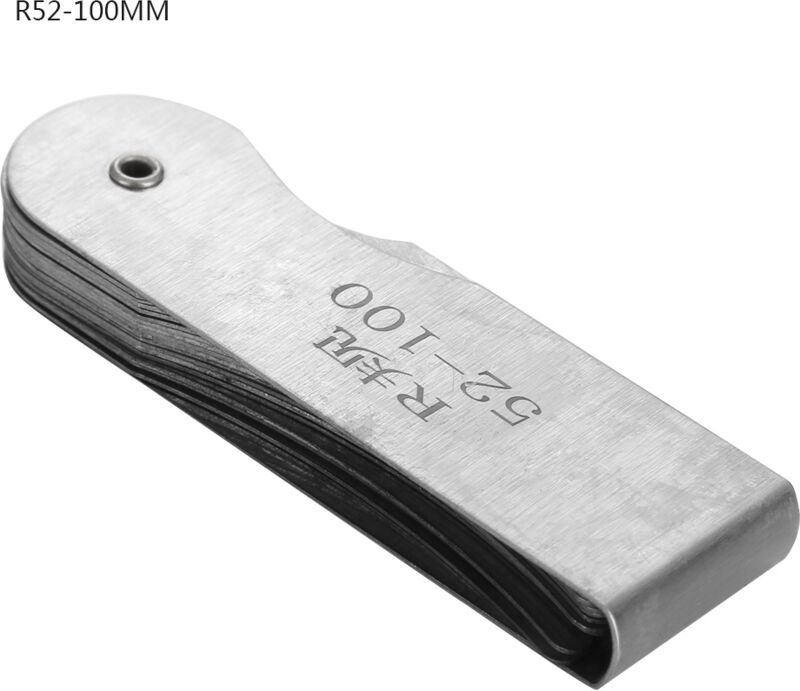 Radiuslehre aus Edelstahl, Messwerkzeug für Außen- und Innenkonkav/Konvexität (R52-100MM)