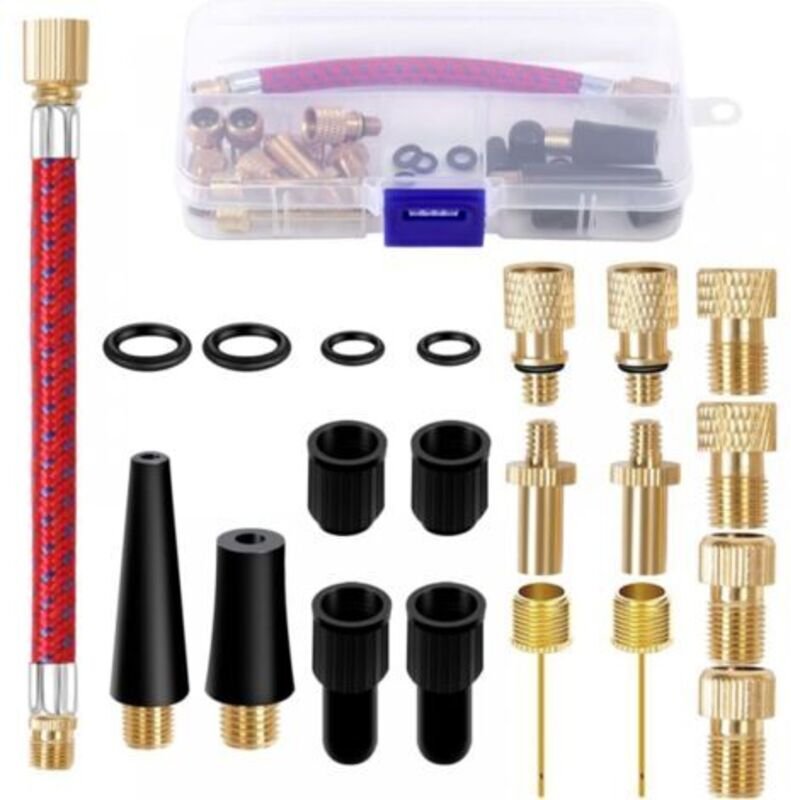 Pumpenaufsatz - 21-teiliges Nadel-Aufblasballon-Set mit Aufbewahrungsbox, Aufblasaufsatz für Kompressoren Pumpen