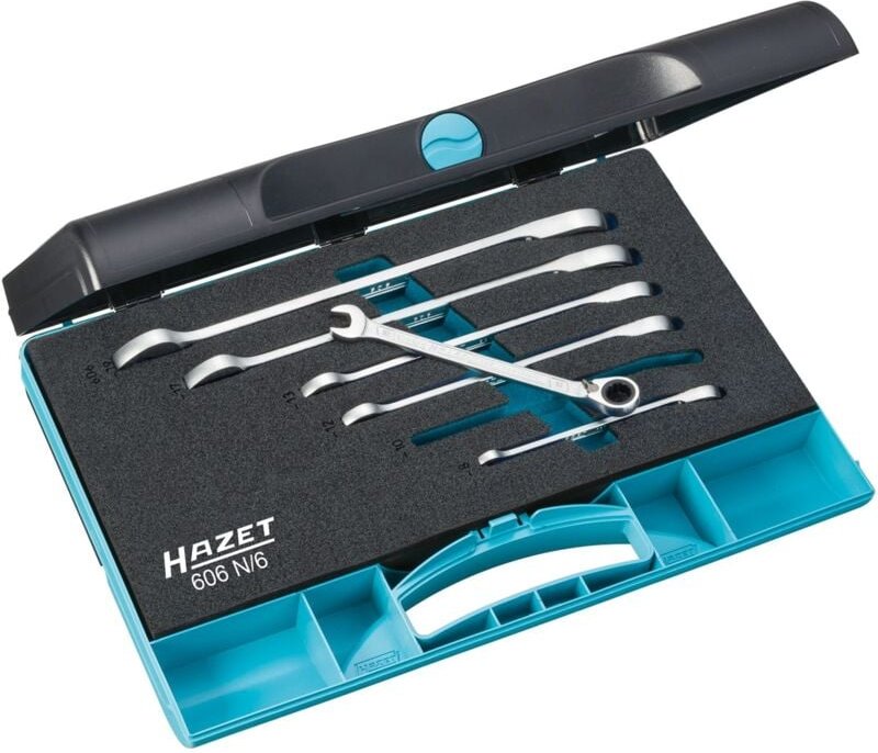 Knarren Ring-Maulschlüssel Satz, Außen-Doppel-Sechskant-Tractionsprofil, 8 - 19, Anzahl Werkzeuge: 6, Art.Nr. 606N/6 - H...