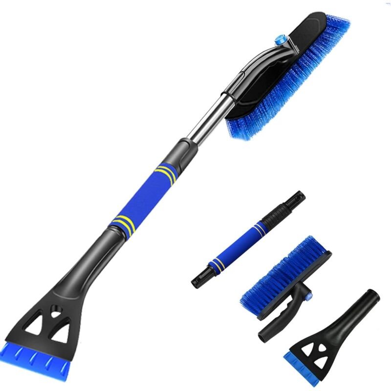 Auto Eiskratzer & Schneebesen (2 in 1) Einfach zu montierende, verbesserte eiskratzer Auto mit Besen, 360° drehbarem Sch...