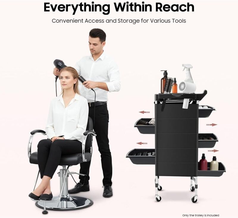 Friseurwagen Arbeitswagen, Friseurassistant Rollwagen Salonwagen 6-lagiger Bedienungswagen Salonhilfe, Friseur Arbeitswa...