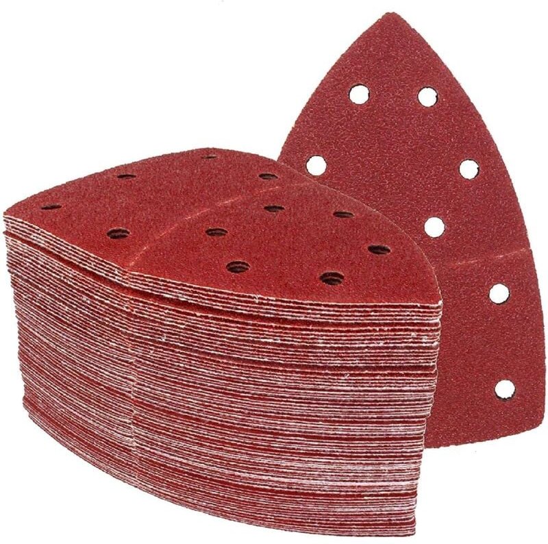 BEBUSINGOTO Prio-Schleifdreiecke │60 Stück │ 11 Löcher │ 105 x 152 mm │ Mixpack (je 10 x Körnung 40/60/80/120/180/240) │...