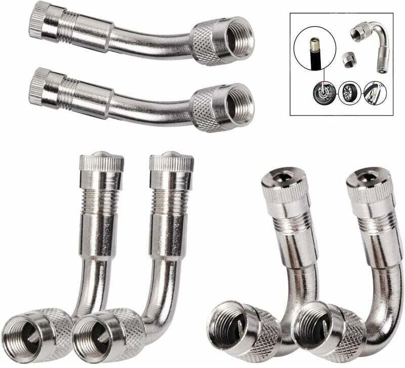 6-teiliges Winkelverlängerungsset, Reifenventilverlängerung, Reifenventiladapter