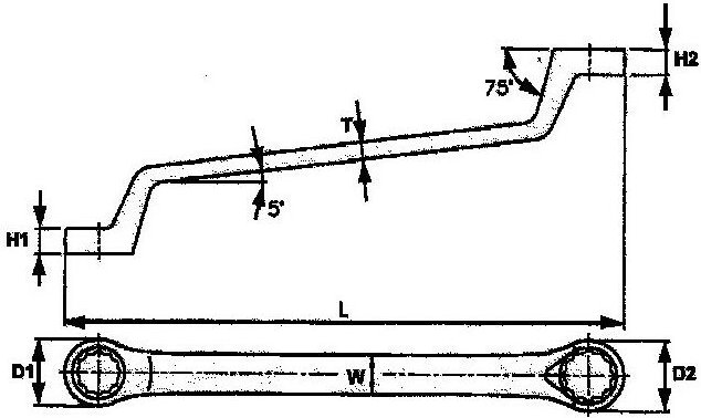 Winkel-Sternschlüssel, 30x32 Tengtools 633032
