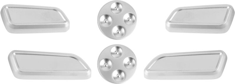 Qiilu 6-teilige Abdeckung für automatische Sitzverstellknöpfe aus Aluminiumlegierung, passend für Modell 3/Y/X/S C2j892