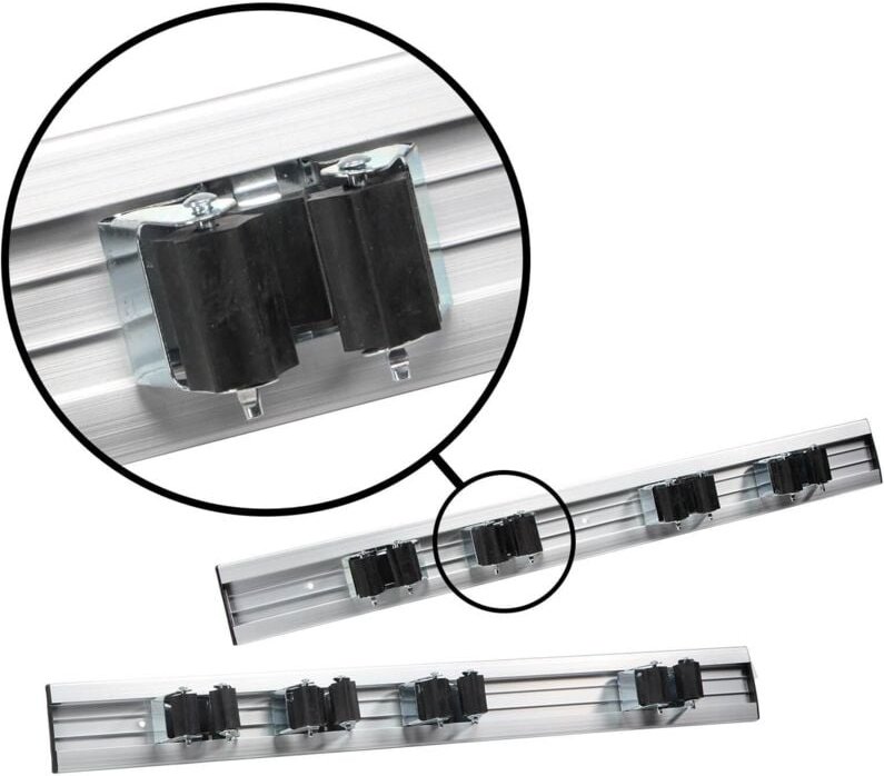 2x Wandhalter Werkzeugleiste für Gartengeräte Besen Rundstiele Klemmleiste