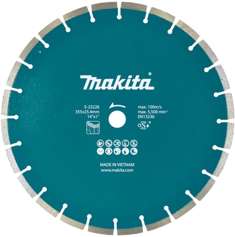 Diamanttrennscheibe nass / trocken 355x25,4 mm - E-23226 - Makita