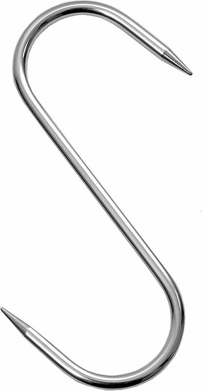 Fraschetti - 2 -punktierte Edelstahl -Metzgerhaken Conf. 10 PCs - 5x120 mm