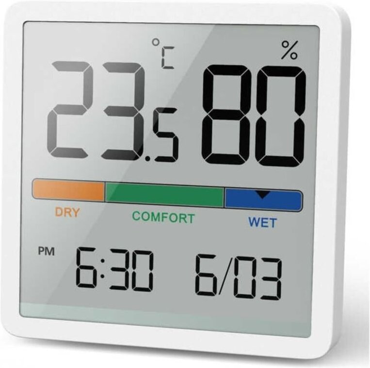 Digitales Thermometer und Hygrometer, Temperatur- und Feuchtigkeitsmonitor für den Innenbereich, LCD-Display, kompakt un...