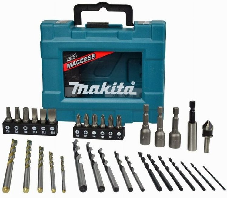 Set mit 34 Zubehörteilen zum Bohren und Schrauben Maccess Makita D-36980