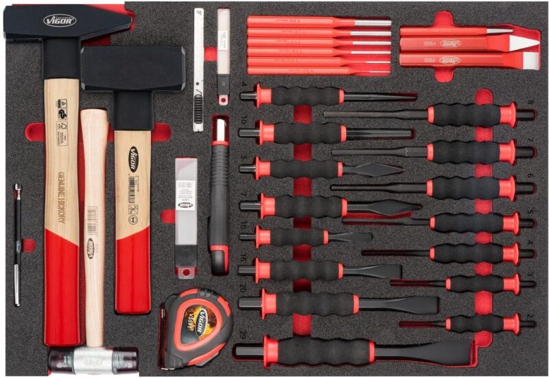 VIGOR Hammer-, Meißel- und Splinttreiber Satz, 51-tlg., Anzahl Werkzeuge: 51