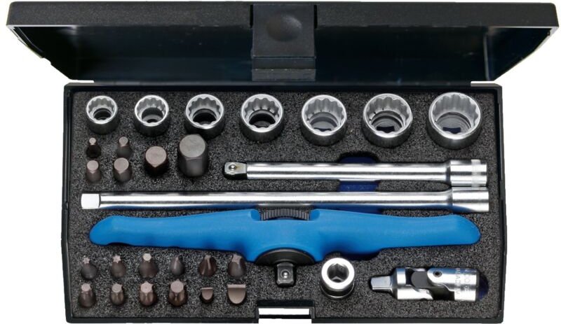 D 20 mot Bordwerkzeugsatz 1/4' für Motorrad, 30-teilig