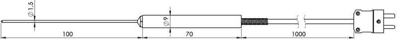 Greisinger - GES20-K-1-L01 Lebensmittelfühler -65 bis +550 °c Fühler-Typ k