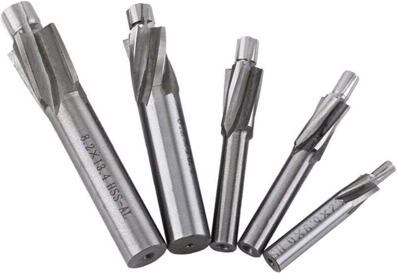 Vtizikl Fraise en Bout, 5pcs M3-M8 4 Flûtes HSS-AL Fraise Fente Forets HRC6568° Fraise Metal Foret à Fraiser pour Cuivre...