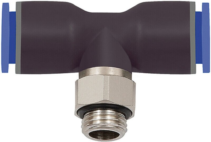 Riegler T-Steckverschraubung »Blaue Serie«, drehbar, g 1/4 außen ø 6 mm