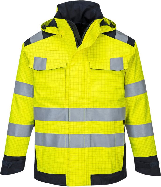 Regenjacke Modaflame Arc elektrisch Farbe: Gelb/marine Größe 4XL - Portwest