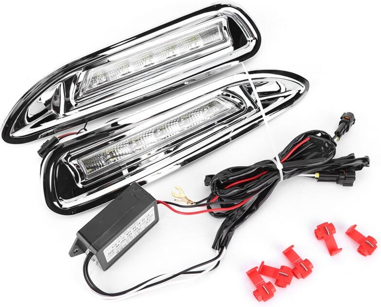 Tagfahrlicht, 2 Stück 12V 6000-6700K Auto-LED-Tagfahrlicht DRL mit Kabelbaum für 6 RUIYI 2009-2013.