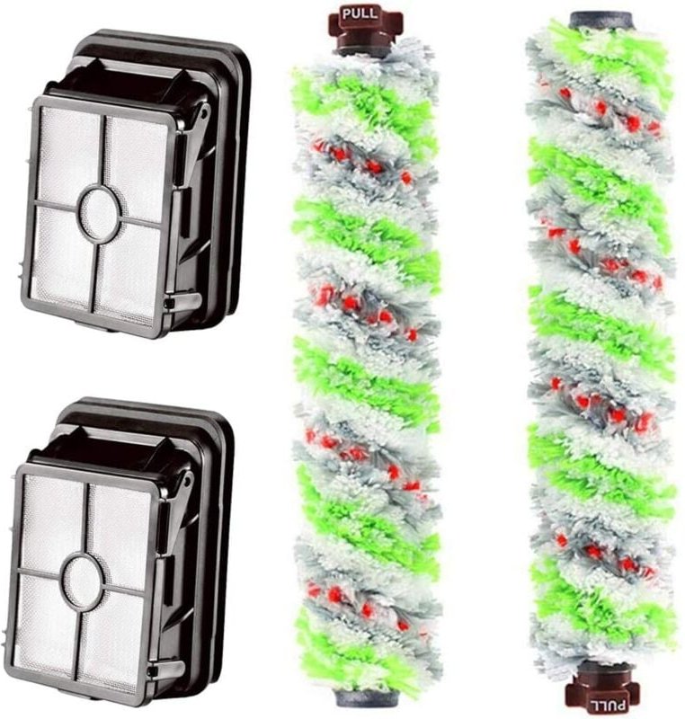 Ersatzfilterset für Bissell 1785 1866 1868 1926 Staubsauger und Mehrzweck-Tierhaarbürstenrolle, Weiß (2 Hauptbürsten + 2...