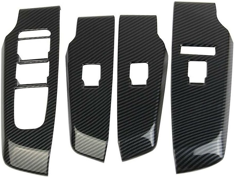 Woosien - Für 2022 Auto Carbon Fiber Fenster Glas Taste Schalter Abdeckung Trim Tür Armlehne Panel
