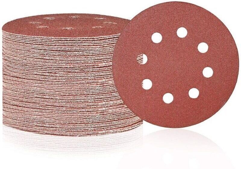 Packung mit 50 Schleifscheiben (8-Loch) – Körnung 80 – Verschleißfestes Schleifpapier für Exzenterschleifer zur Bearbeit...