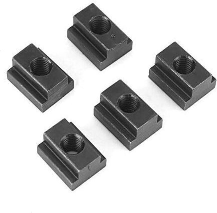 Vtizikl Lot de 5 Ecrous à Rainure en T M8/M10 Ecrou de Filetage en T avec Finition Oxyde Noir Écrous T-Slot en Acier Écr...